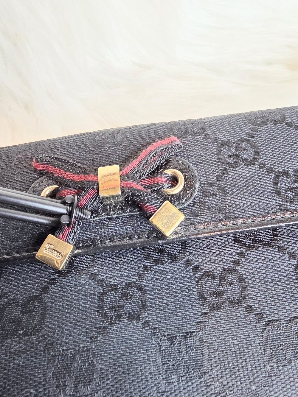 Gucci Black GG Canvas &Leather Princy GG Bow Accent  Continental Wallet Pristine - Picture 4 of 11